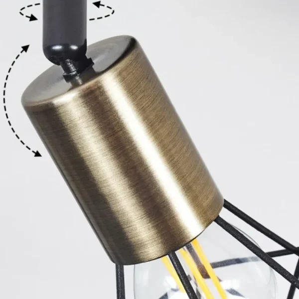 hofstein Plafonnier Baripada Laiton, Noir, 2 lumières* Lampes Modernes