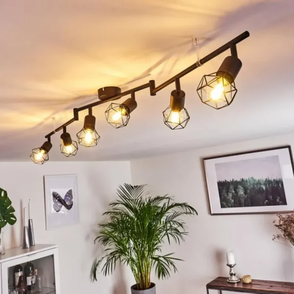 hofstein Plafonnier Baripada Noir, 6 lumières* Lampes Modernes