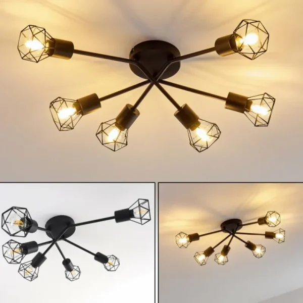 hofstein Plafonnier Baripada Noir, 6 lumières* Lampes Modernes