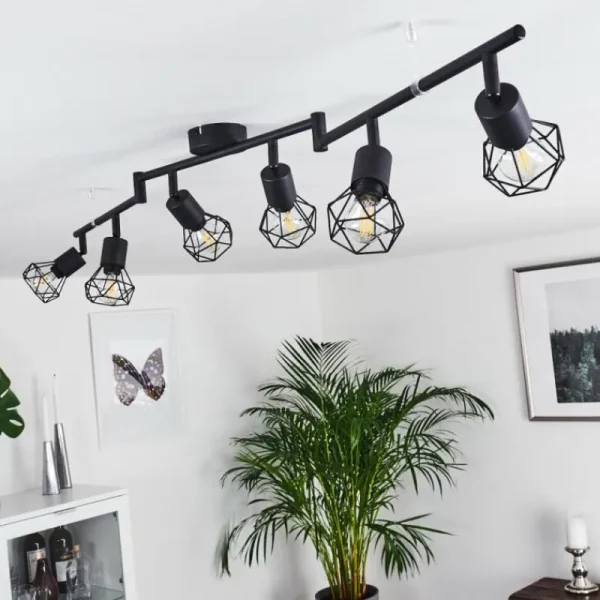 hofstein Plafonnier Baripada Noir, 6 lumières* Lampes Modernes