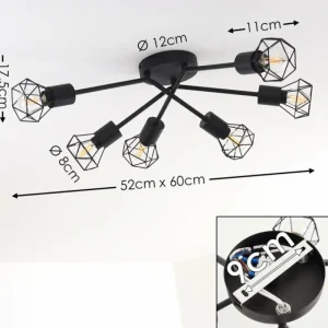 hofstein Plafonnier Baripada Noir, 6 lumières* Lampes Modernes