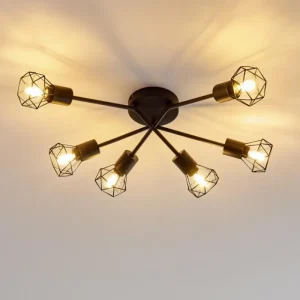 hofstein Plafonnier Baripada Noir, 6 lumières* Lampes Modernes
