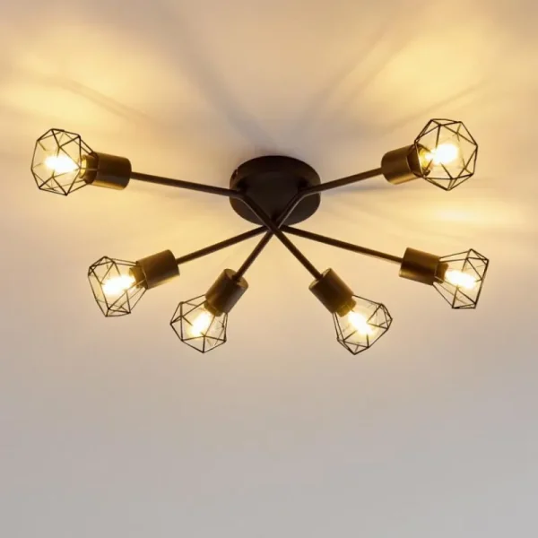 hofstein Plafonnier Baripada Noir, 6 lumières* Lampes Modernes