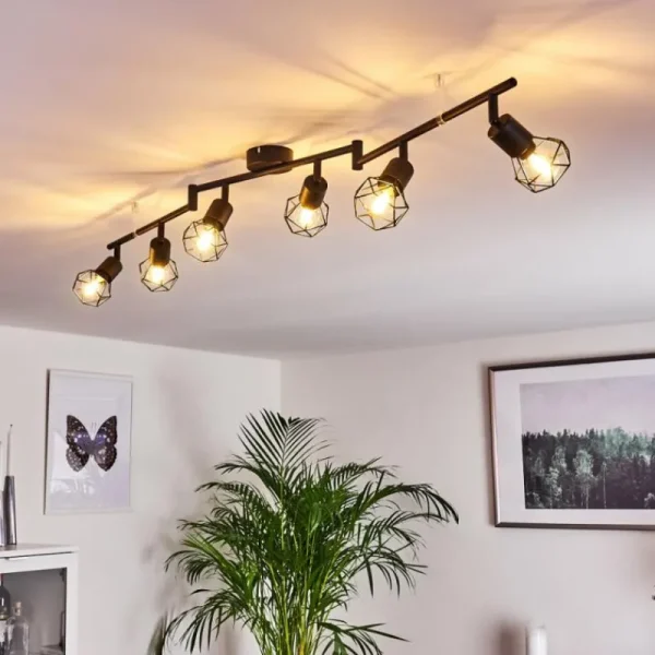 hofstein Plafonnier Baripada Noir, 6 lumières* Lampes Modernes