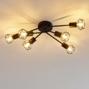 hofstein Plafonnier Baripada Noir, 6 lumières* Lampes Modernes