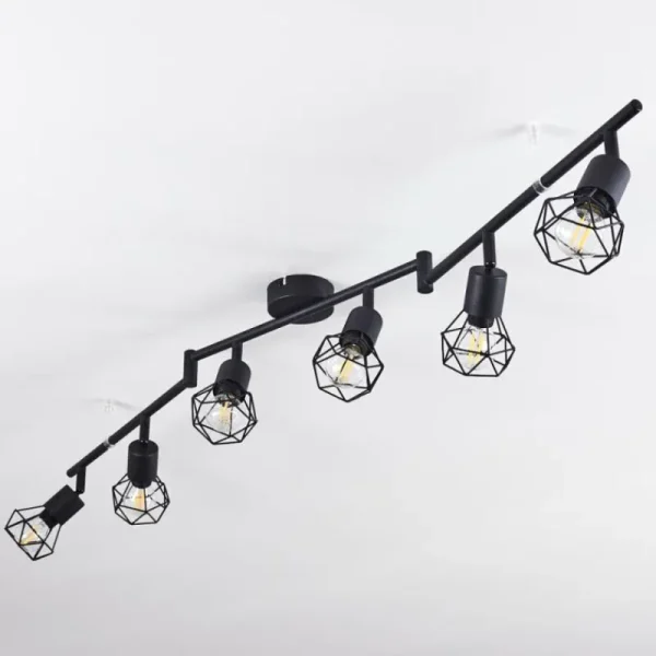 hofstein Plafonnier Baripada Noir, 6 lumières* Lampes Modernes