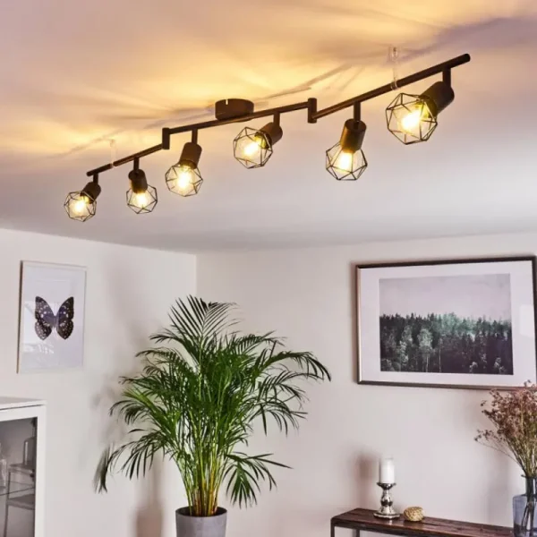 hofstein Plafonnier Baripada Noir, 6 lumières* Lampes Modernes