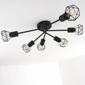 hofstein Plafonnier Baripada Noir, 6 lumières* Lampes Modernes