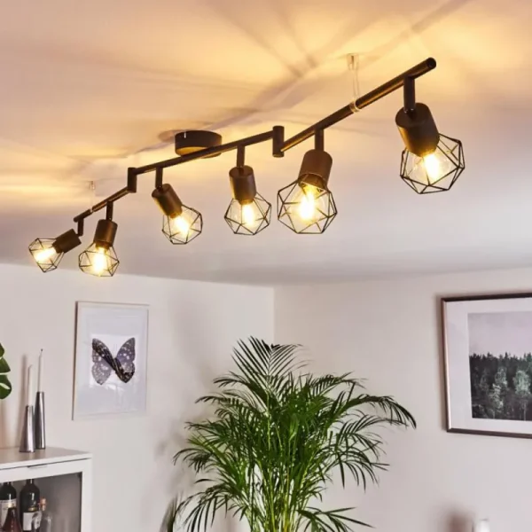 hofstein Plafonnier Baripada Noir, 6 lumières* Lampes Modernes