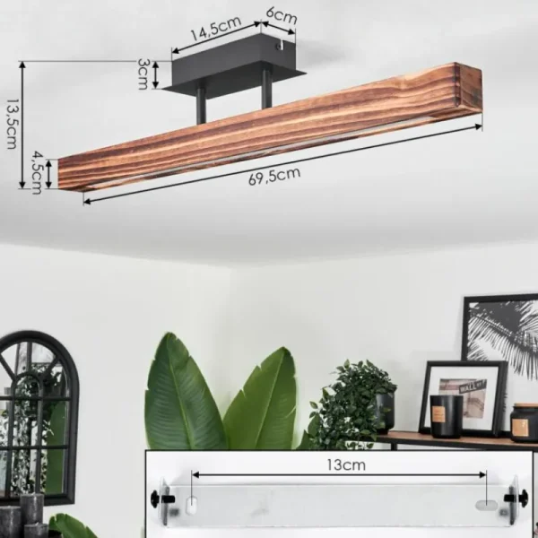 hofstein Plafonnier Barron LED Noir, 1 lumière* Lampes Modernes