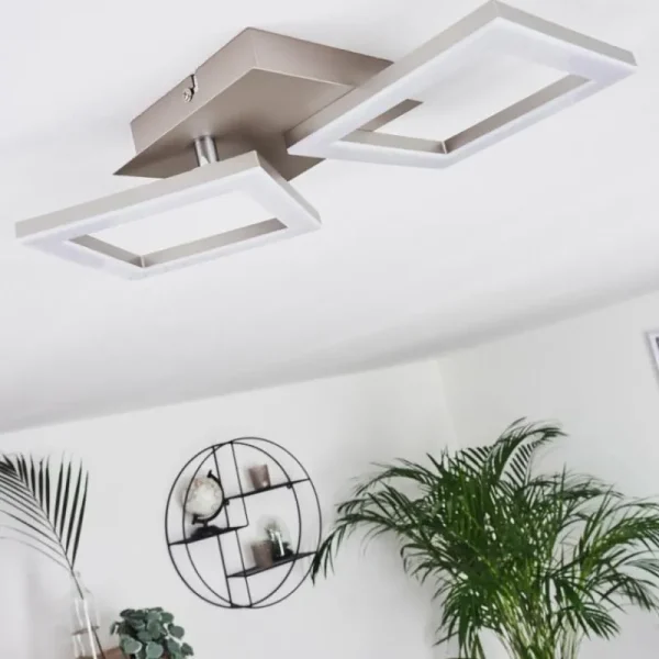 hofstein Plafonnier Batuna LED Nickel mat, 1 lumière* Lampes Modernes