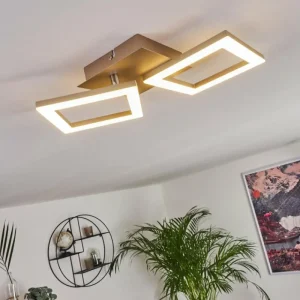 hofstein Plafonnier Batuna LED Nickel mat, 1 lumière* Lampes Modernes