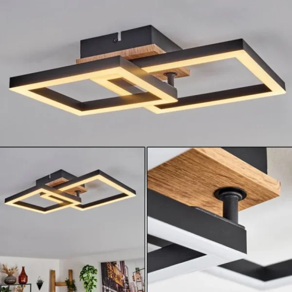 hofstein Plafonnier Bealo LED Brun, Couleur bois, 1 lumière* Lampes Modernes