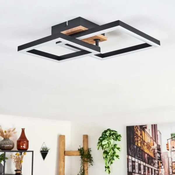 hofstein Plafonnier Bealo LED Brun, Couleur bois, 1 lumière* Lampes Modernes