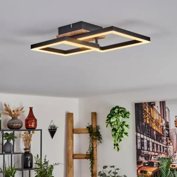 hofstein Plafonnier Bealo LED Brun, Couleur bois, 1 lumière* Lampes Modernes
