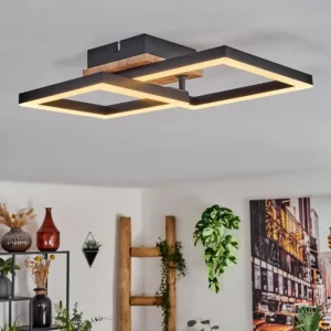 hofstein Plafonnier Bealo LED Brun, Couleur bois, 1 lumière* Lampes Modernes