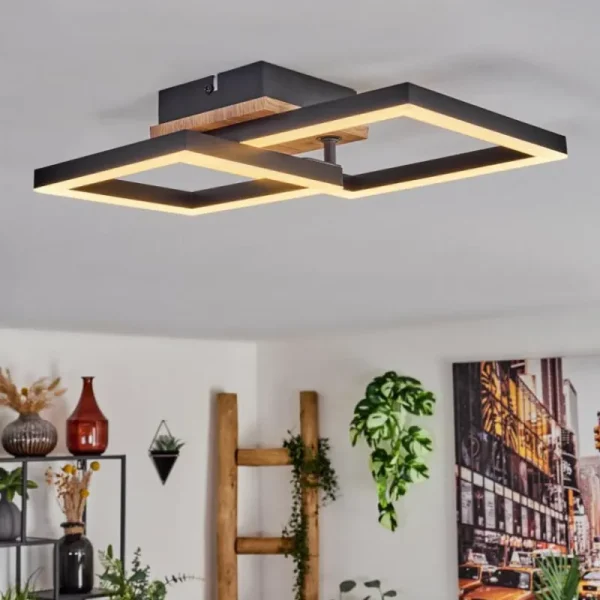 hofstein Plafonnier Bealo LED Brun, Couleur bois, 1 lumière* Lampes Modernes