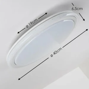 hofstein Plafonnier BERMEO LED Blanc, 2 lumières, Télécommandes, Changeur de couleurs* Lampes Modernes