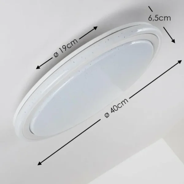 hofstein Plafonnier BERMEO LED Blanc, 2 lumières, Télécommandes, Changeur de couleurs* Lampes Modernes