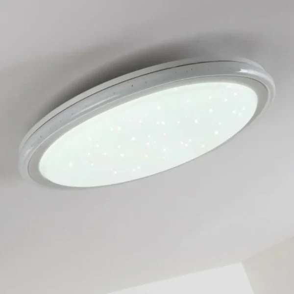 hofstein Plafonnier BERMEO LED Blanc, 2 lumières, Télécommandes, Changeur de couleurs* Lampes Modernes