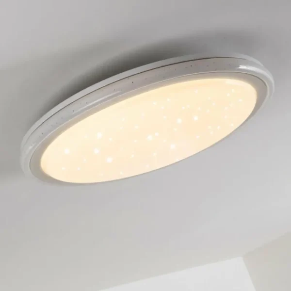 hofstein Plafonnier BERMEO LED Blanc, 2 lumières, Télécommandes, Changeur de couleurs* Lampes Modernes