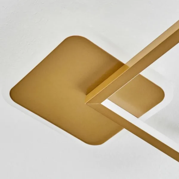 hofstein Plafonnier Bina LED Laiton, 1 lumière, Télécommandes* Lampes Modernes