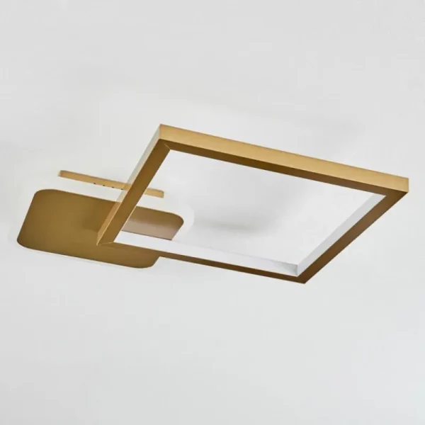 hofstein Plafonnier Bina LED Laiton, 1 lumière, Télécommandes* Lampes Modernes