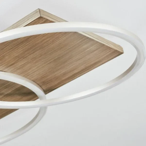 hofstein Plafonnier Blandford LED Écru, Nickel mat, Argenté, 2 lumières, Télécommandes* Lampes Modernes