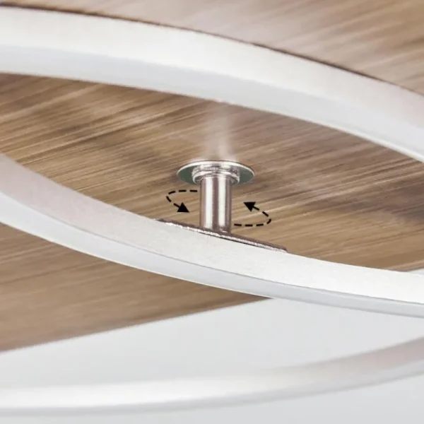 hofstein Plafonnier Blandford LED Écru, Nickel mat, Argenté, 2 lumières, Télécommandes* Lampes Modernes