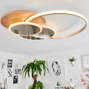 hofstein Plafonnier Blandford LED Écru, Nickel mat, Argenté, 1 lumière, Télécommandes* Lampes Modernes