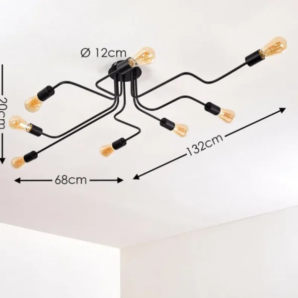 hofstein Plafonnier Bogno Noir, 8 lumières* Lampes Modernes