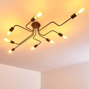 hofstein Plafonnier Bogno Noir, 8 lumières* Lampes Modernes