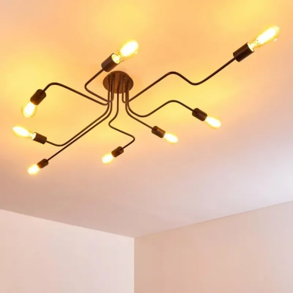 hofstein Plafonnier Bogno Noir, 8 lumières* Lampes Modernes