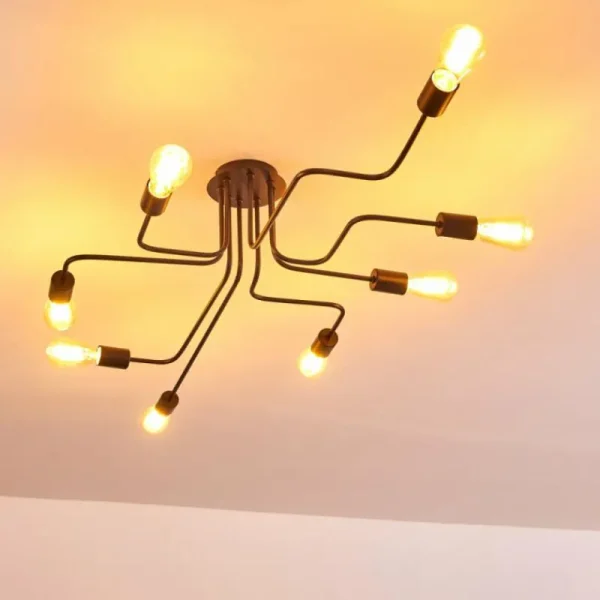 hofstein Plafonnier Bogno Noir, 8 lumières* Lampes Modernes
