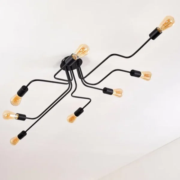 hofstein Plafonnier Bogno Noir, 8 lumières* Lampes Modernes