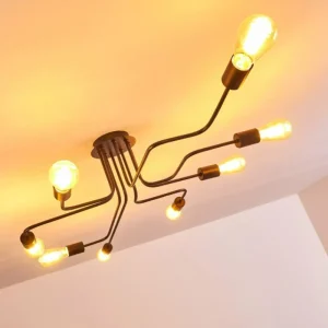 hofstein Plafonnier Bogno Noir, 8 lumières* Lampes Modernes