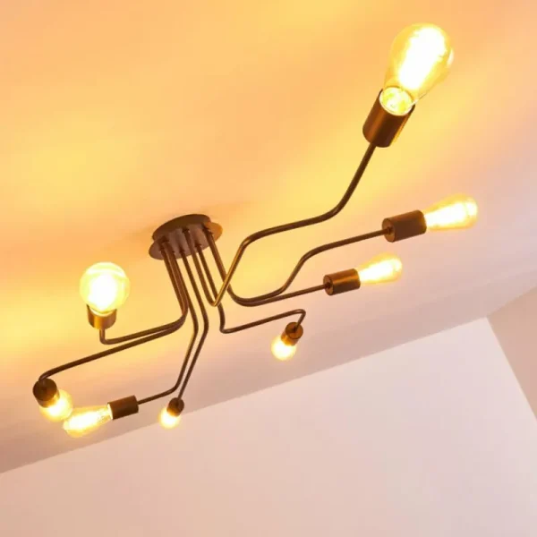 hofstein Plafonnier Bogno Noir, 8 lumières* Lampes Modernes