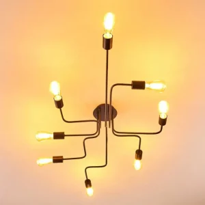 hofstein Plafonnier Bogno Noir, 8 lumières* Lampes Modernes