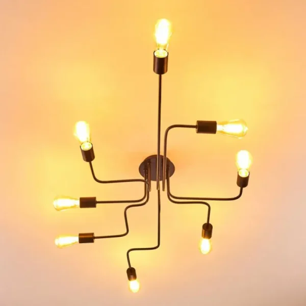 hofstein Plafonnier Bogno Noir, 8 lumières* Lampes Modernes