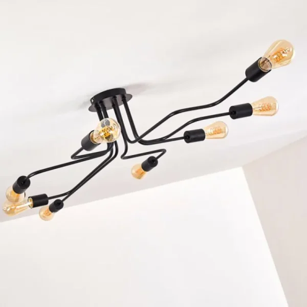 hofstein Plafonnier Bogno Noir, 8 lumières* Lampes Modernes
