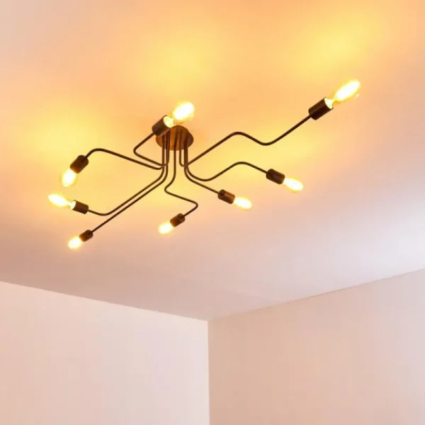 hofstein Plafonnier Bogno Noir, 8 lumières* Lampes Modernes