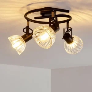 hofstein Plafonnier Bohemia Noir, 3 lumières* Lampes En Verre