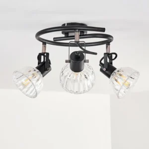 hofstein Plafonnier Bohemia Noir, 3 lumières* Lampes En Verre