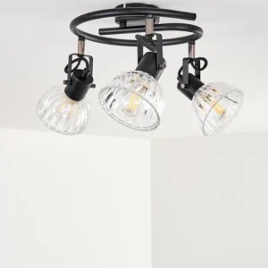 hofstein Plafonnier Bohemia Noir, 3 lumières* Lampes En Verre