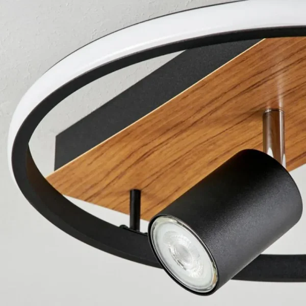 hofstein Plafonnier Boim LED Couleur bois, Noir, 3 lumières* Lampes Modernes
