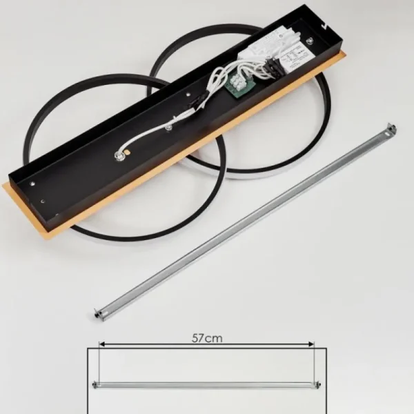 hofstein Plafonnier Boim LED Couleur bois, Noir, 3 lumières* Lampes Modernes