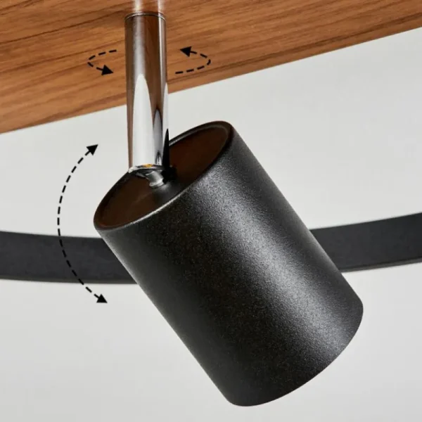 hofstein Plafonnier Boim LED Couleur bois, Noir, 3 lumières* Lampes Modernes