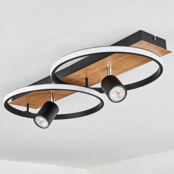hofstein Plafonnier Boim LED Couleur bois, Noir, 3 lumières* Lampes Modernes