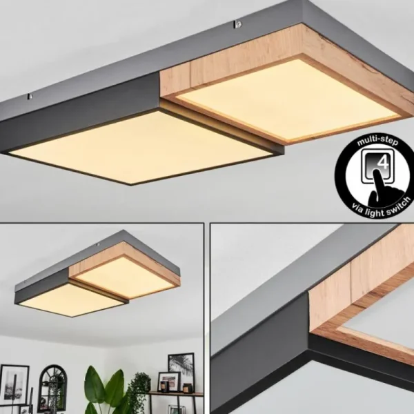hofstein Plafonnier Bornos LED Anthracite, 1 lumière* Lampes Modernes