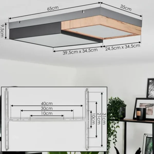 hofstein Plafonnier Bornos LED Anthracite, 1 lumière* Lampes Modernes